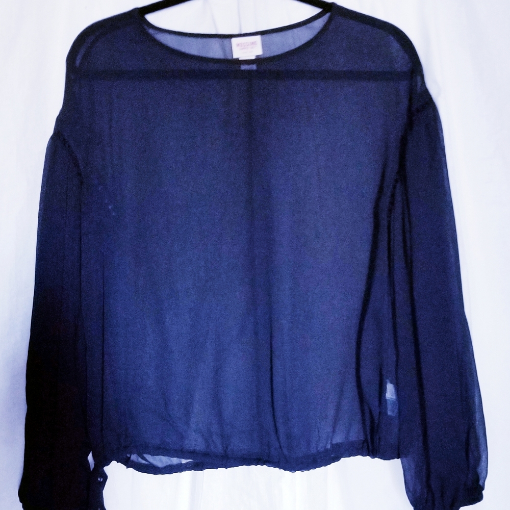 omen's Mossimo & Supply Co Black Sheer Blouse Sz M